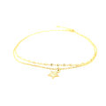 High Quality Fashion Jewelry/ 925 Silver Plated Gold/ Double Chain Bracelet